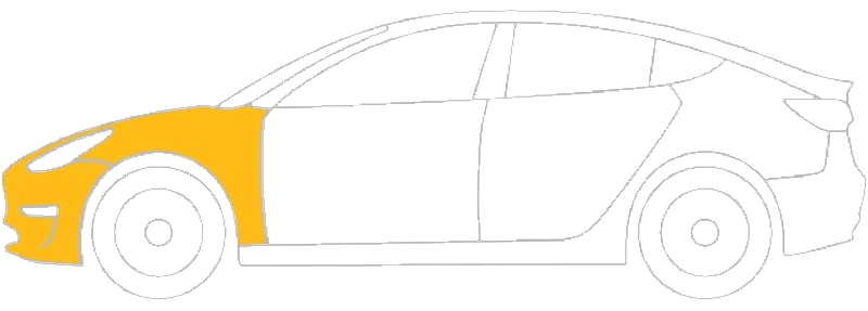 Diagram som viser hvilke deler av bilen Front dekker